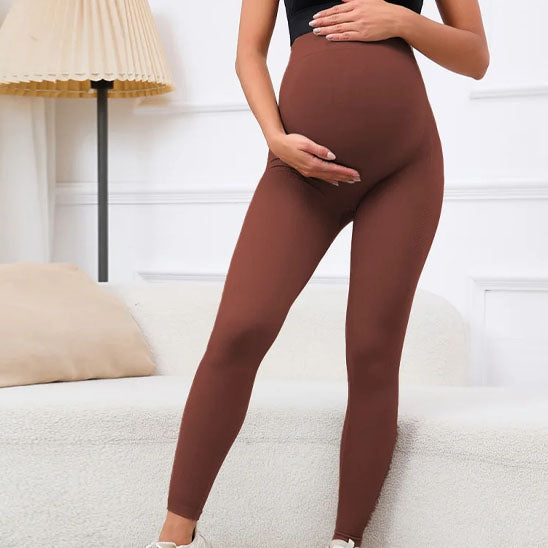 pantalon-grossesse-style-legging-marron