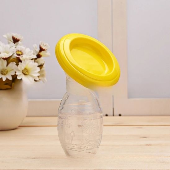 tire-lait-manuel-pompe-en-silicone-jaune
