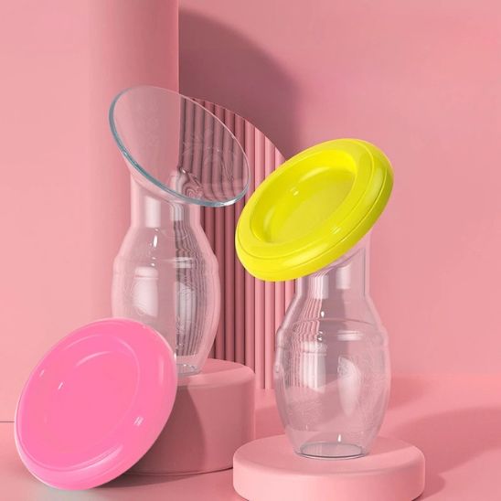 tire-lait-manuel-pompe-en-silicone-rose+jaune
