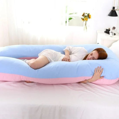 coussin-de-grossesse-pour-dormir-soutien-lombaire-et-allaitement-bleu-et-rose