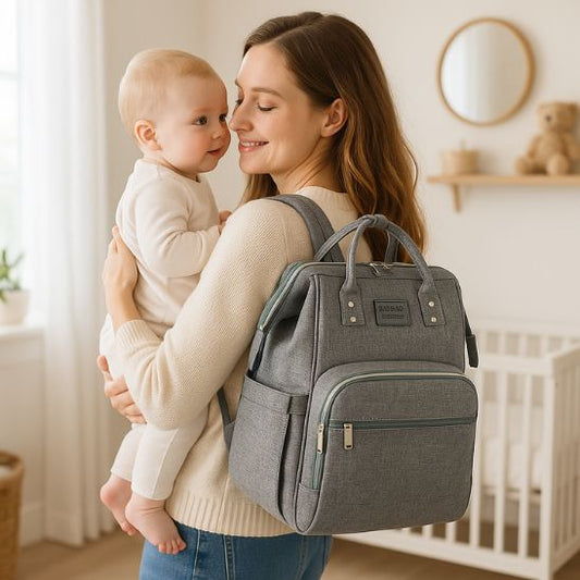 sac-a-dos-a-langer-bibi-bag-gris-claire